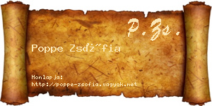 Poppe Zsófia névjegykártya